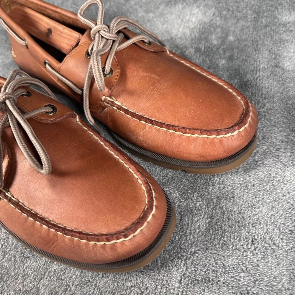 Sperry Top Sider Boat Shoes Mens 11M Brown Leather Classic  Lace Up - Picture 3 of 11